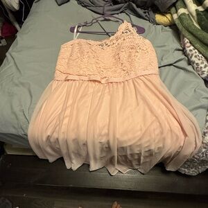 David's Bridal Soft Pink Lace Style Dress